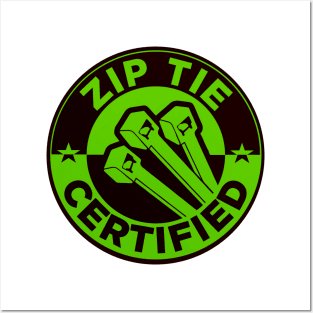 Zip Tie Certified Mechanic Sticker, Funny Technician Mechanic Electrician Construction Posters and Art